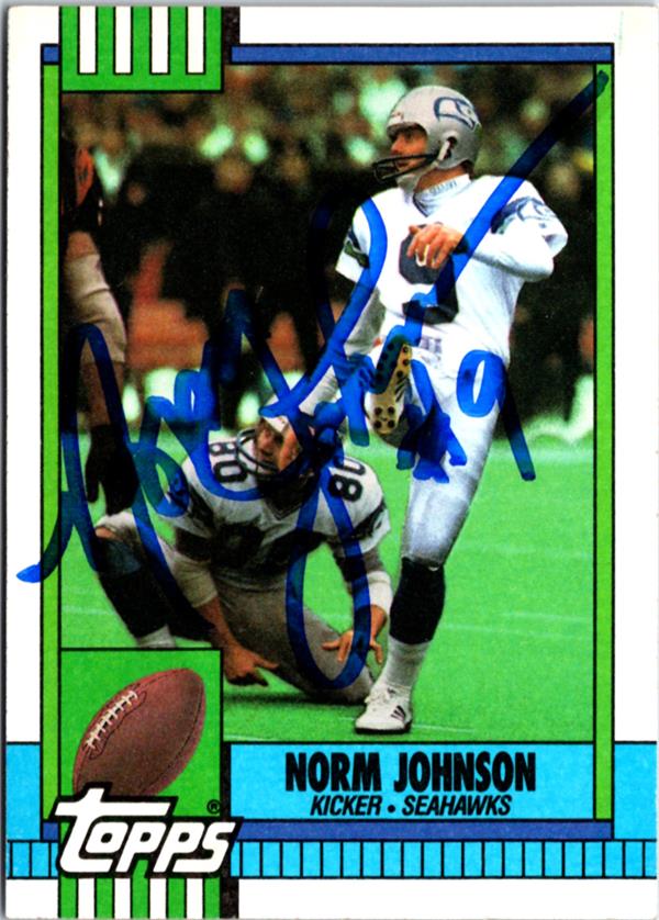 795296 Norm Johnson Autographed Football Card - Seattle Seahawks 1990 Topps No.347