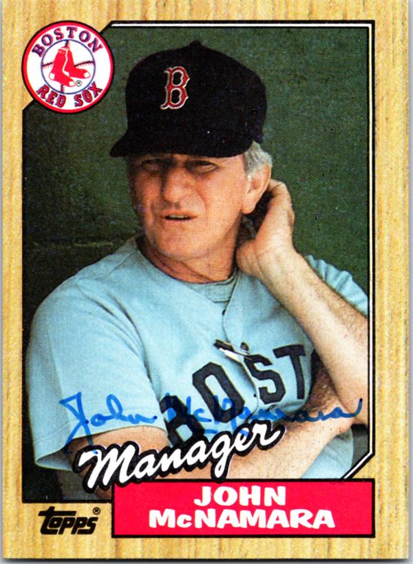 769118 John Mcnamara Signed Baseball Card - Boston Red Sox 1987 Topps No.368