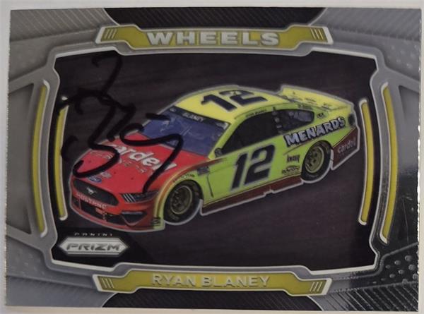 793865 Ryan Blaney Autographed Trading Card - Nascar Driver, Auto Racing, SC 2021 Panini Prizm No.67