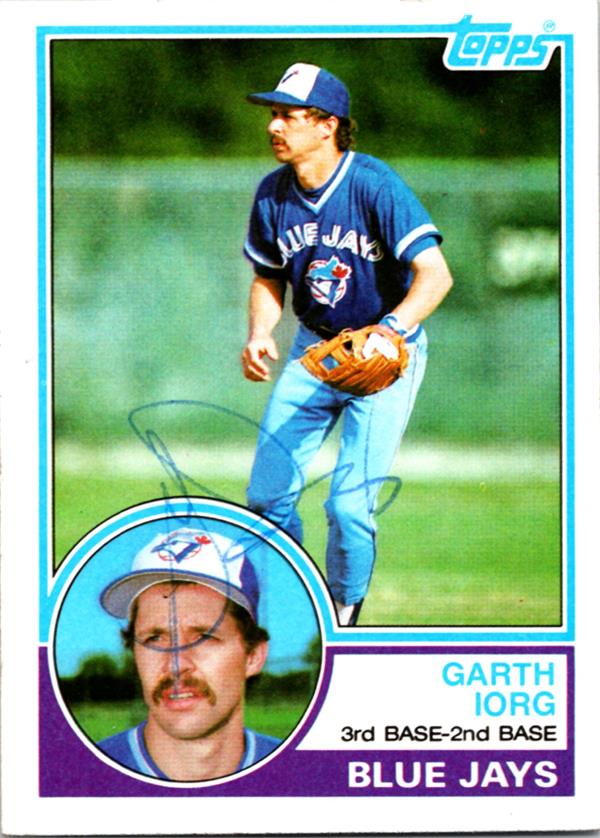 793973 Garth Iorg Autographed Baseball Card - Toronto Blue Jays 1983 Topps No.326