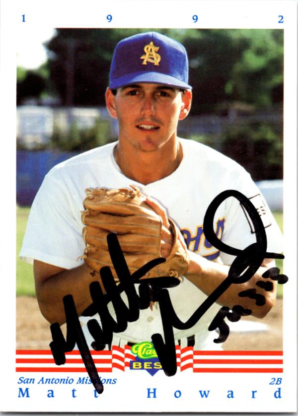 794016 Matt Howard Autographed Baseball Card - San Antonio Missions 1992 Classic Best Rookie No.244