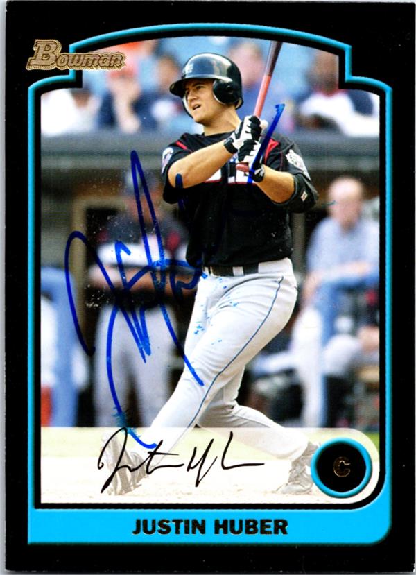 794111 Justin Huber Autographed Baseball Card -   York Mets 2003 Bowman No.BDP139