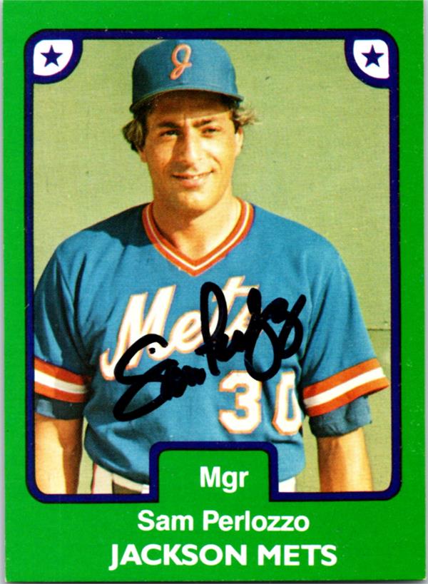 794135 Sam Perlozzo Autographed Baseball Card - Jackson Mets 1984 TCMA No.758