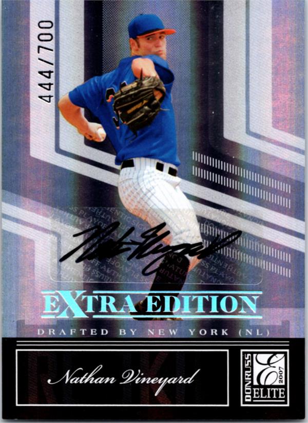 794209 Nathan Vineyard Autographed Baseball Card - Gcl Mets 2007 Donruss Elite Extra No.124