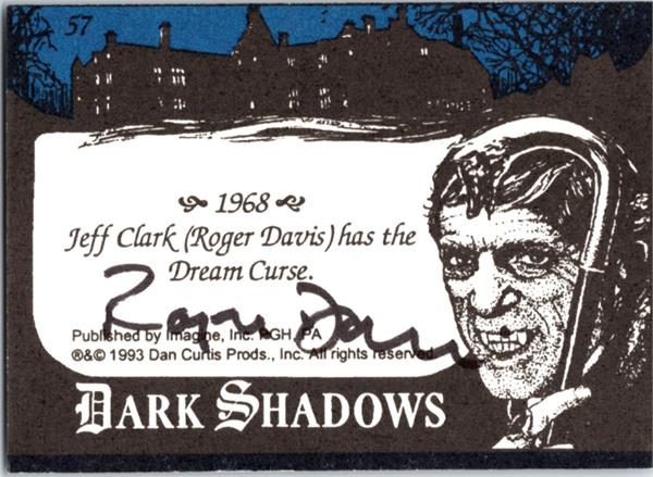 794547 Roger Davis Autographed Trading Card - 1968, Jeff Clark 1993 Dan Curtis Dark Shawdows No.1