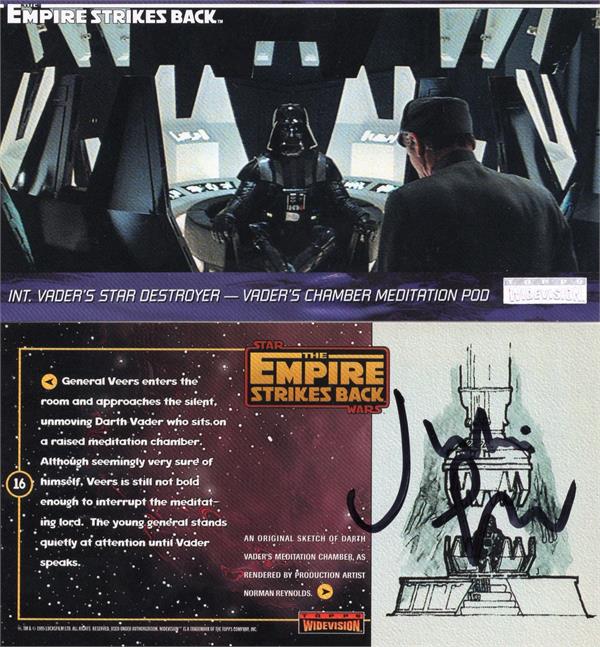 Julian Glover Autographed Trading Card - General Maximilian Veers At At Commander Star Wars Empire Strikes Back 1995 Topps Wide Vision No.16 on Back