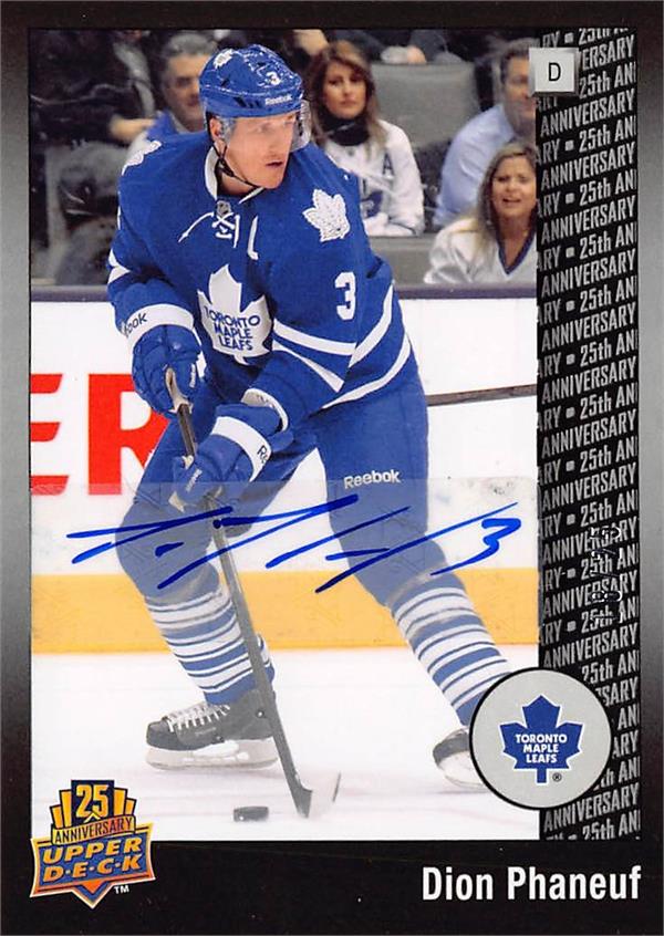794819 Dion Phaneuf Autographed Hockey Card - Toronto Maple Leafs 2014 Upper Deck No.3
