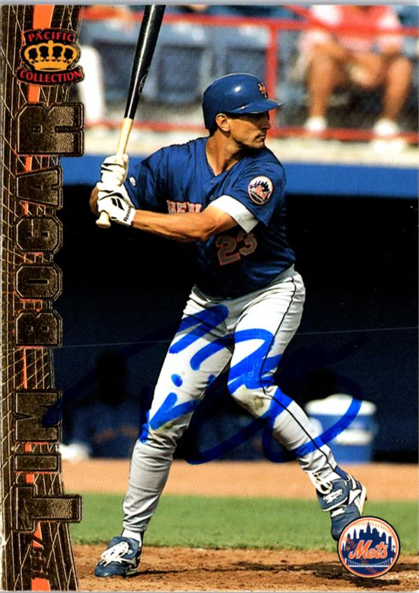 795040 Tim Bogar Autographed Baseball Card -   York Mets 1997 Pacific No.359
