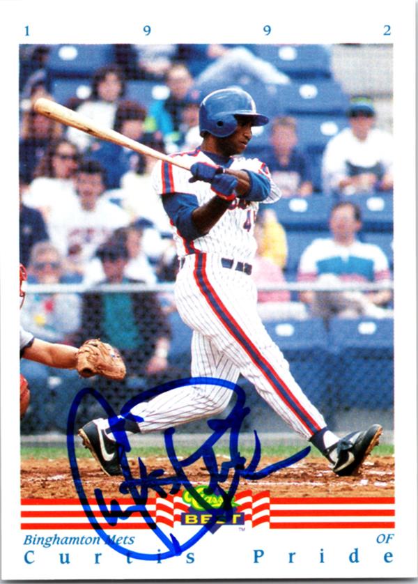 769459 Curtis Pride Autographed Baseball Card - Binghamton Mets 1992 Classic Best Rookie No.159