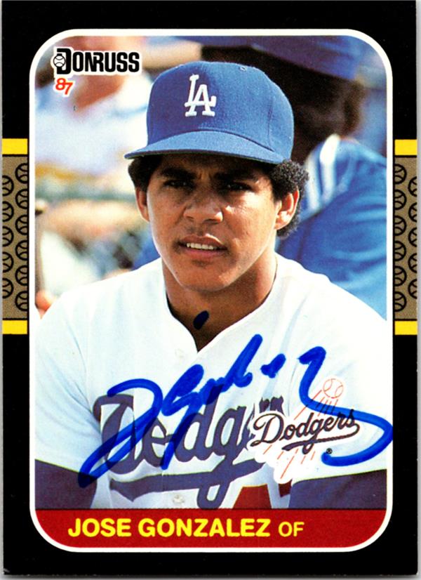 769477 Jose Gonzalez Autographed Baseball Card - Los Angeles Dodgers 1987 Donruss No.525