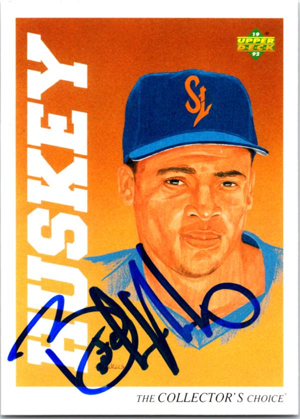 769524 Butch Huskey Autographed Baseball Card -   York Mets 1992 Upper Deck Prospect No.37