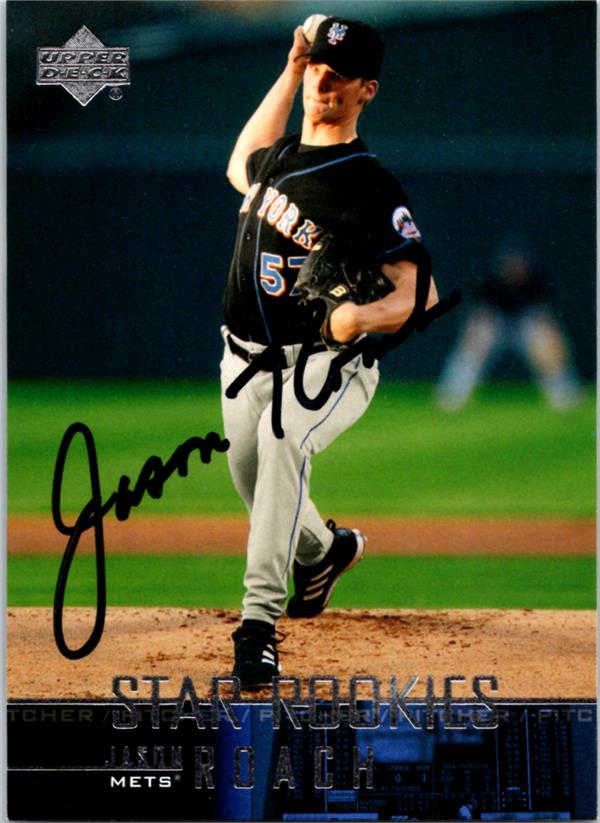 769677 Jason Roach Autographed Baseball Card -   York Mets 2003 Upper Deck Star Rookies No.13