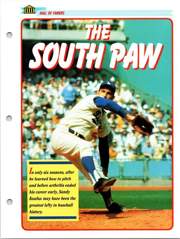 769866 Sandy Koufax 8 x 10 in. Photo - Page Los Angeles Dodgers Hall of Famers Licensed
