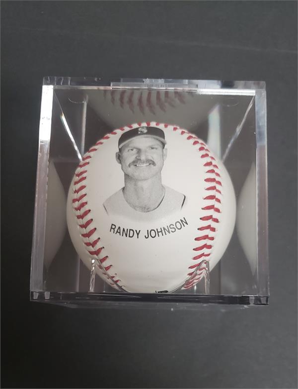 780148 Randy Johnson Baseball Commemorative Photo Ball - Seattle Mariners with Free Display Case