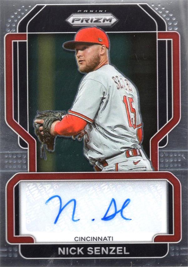 780416 Nick Senzel Autographed Baseball Card - Cincinnati Reds 2022 Panini Prizm No.SNS