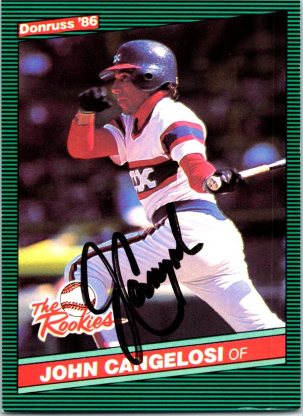 780480 John Cangelosi Autographed Baseball Card - Chicago White Sox 1986 Donruss The Rookies No.51