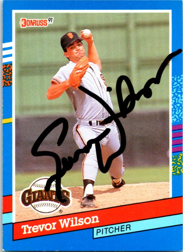 780483 Trevor Wilson Autographed Baseball Card - San Francisco Giants 1991 Donruss No.263