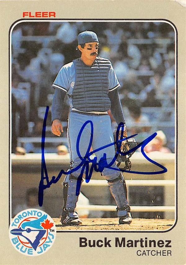571219 Buck Martinez Autographed Baseball Card - Toronto Blue Jays 1983 Fleer No.433