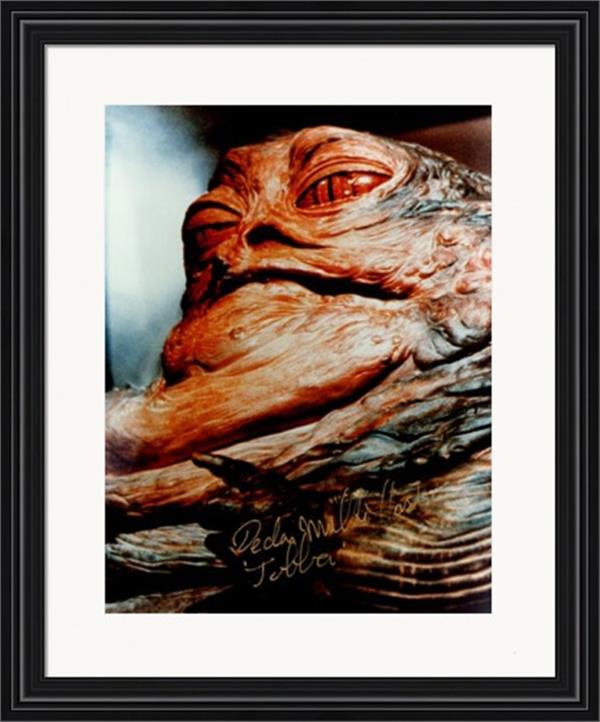 736578 Declan Mulholland Autographed 8 x 10 in. Photo - Deleted Portrayal of Jabba The Hutt in Star Wars No.1 Matted & Framed