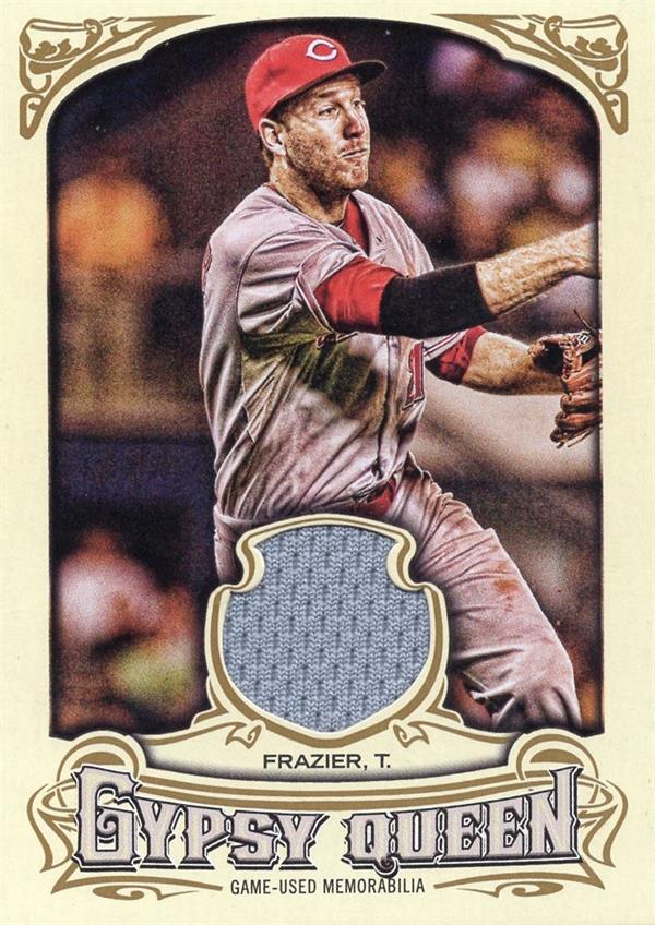 736775 Todd Frazier Player Worn Jersey Patch Baseball Card - Cincinnati Reds 2014 Topps Gypsy Queen No.GQRTF