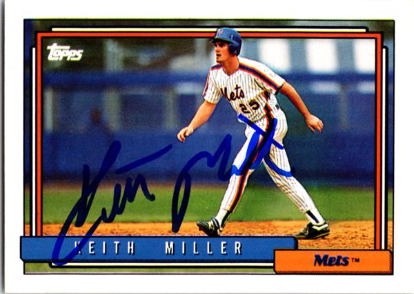 736862 Keith Miller Autographed Baseball Card -   York Mets 1992 Topps No.157