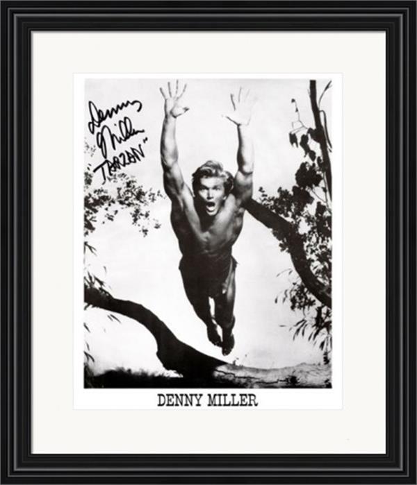 736596 Denny Miller Autographed 8 x 10 in. Photo - Actor, Tarzan No.2 Matted & Framed