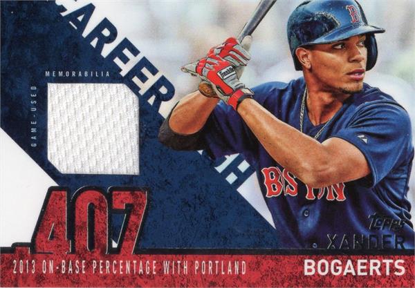 736768 Xander Bogaerts Player Worn Jersey Patch Baseball Card - Boston Red Sox 2015 Topps Career High No.CRHXB