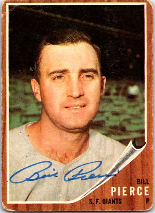 769208 Billy Pierce Autographed Baseball Card - San Francisco Giants 1962 Topps No.260