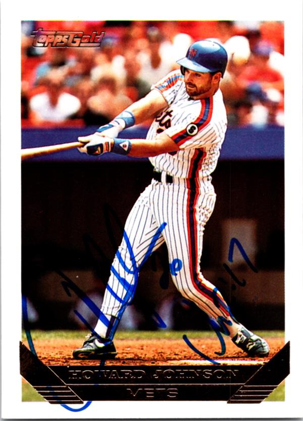 769393 Howard Johnson Autographed Baseball Card -   York Mets 1993 Topps Gold No.106