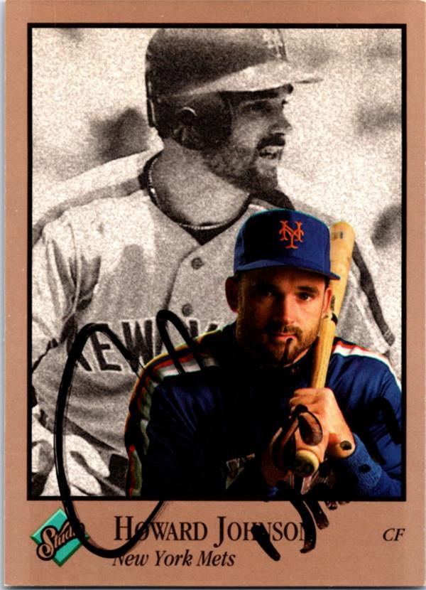 769391 Howard Johnson Autographed Baseball Card -   York Mets 1992 Leaf Studio No.67