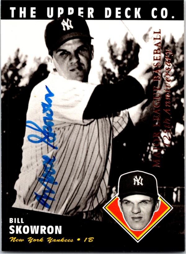 768879 Bill Moose Skowron Autographed Baseball Card -   York Yankees 1994 Upper Deck Bat Heroes Gold No.66