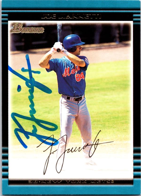 769612 Joe Jiannetti Autographed Baseball Card -   York Mets 2002 Bowman No.214