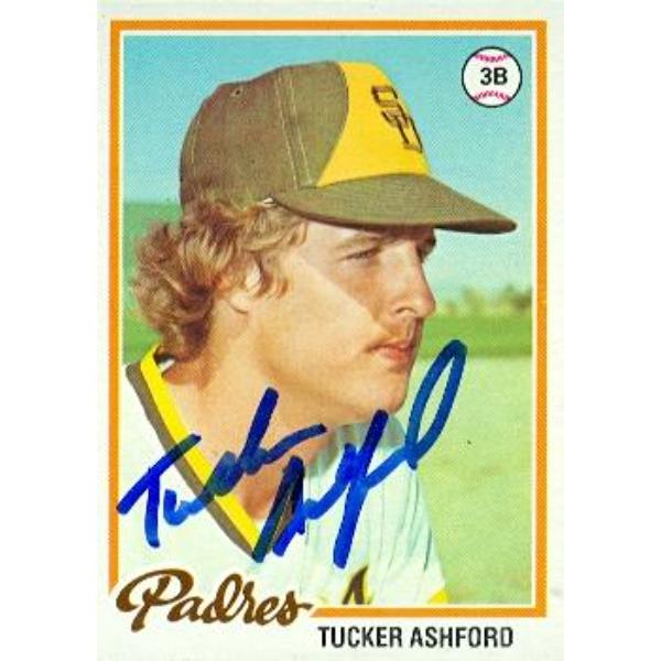 769493 Tucker Ashford Signed Baseball Card - San Diego Padres 1979 Topps No.247