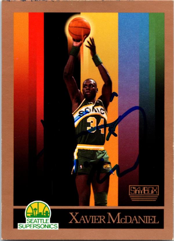 769698 Xavier Mcdaniel Autographed Basketball Card - Seattle Sonics 1990 Skybox No.269