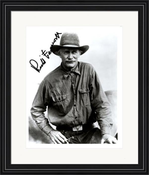 736627 Richard Farnsworth Autographed 8 x 10 in. Photo - Actor, Comes A Horseman No.1 Matted & Framed