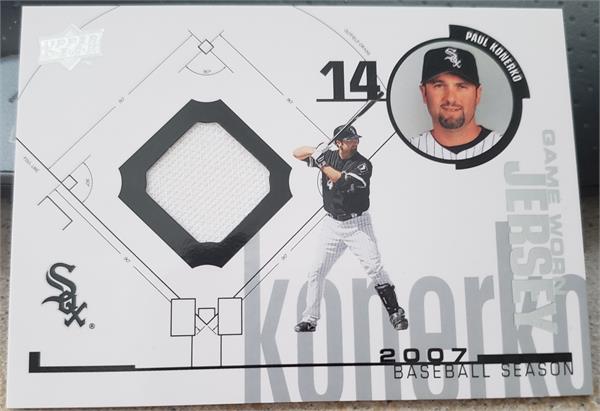 736752 Paul Konerko Player Worn Jersey Patch Baseball Card - Chicago White Sox 2008 Upper Deck No.98PK