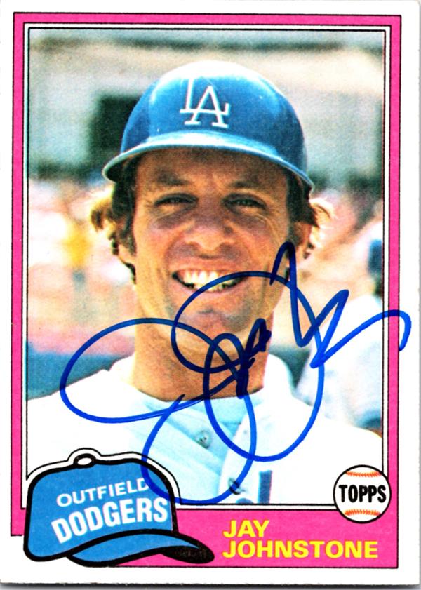 769189 Jay Johnstone Signed Baseball Card - Los Angeles Dodgers 1981 Topps No.372