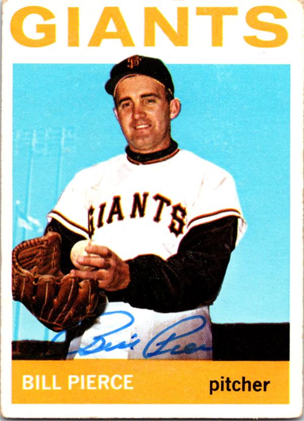 769206 Billy Pierce Autographed Baseball Card - San Francisco Giants 1964 Topps No.222