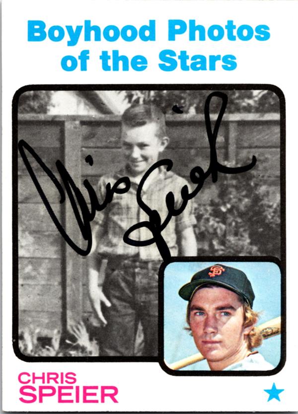 769315 Chris Speier Signed Baseball Card - San Francisco Giants 1973 Topps Boyhood Photos No.345
