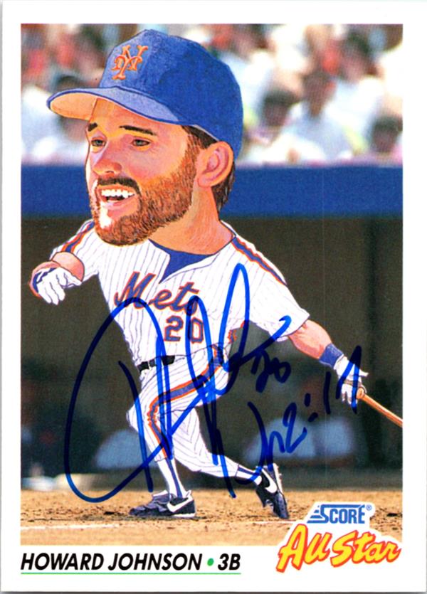 769353 Howard Johnson Autographed Baseball Card -   York Mets 1992 Score All Star No.776