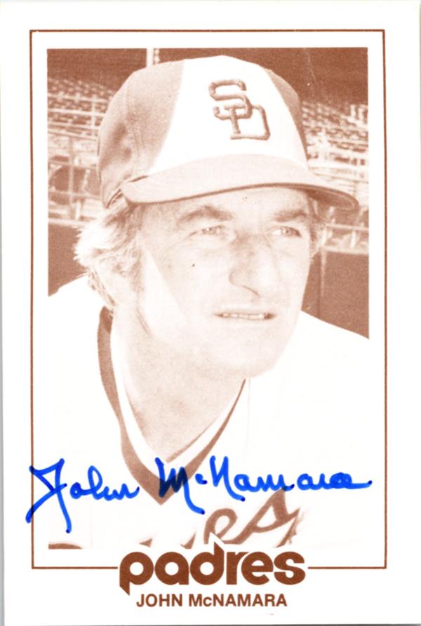 782987 John Mcnamara Autographed Baseball Card - San Diego Padres 1977 Special Events Team No.JM3