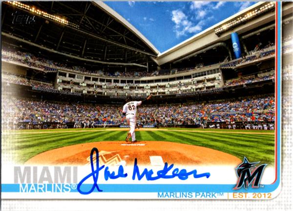 782626 Jack Mckeon Autographed Baseball Card - Florida Marlins Manager 2019 Topps Marlins Park No.555
