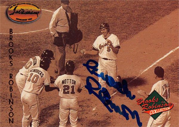 783018 Brooks Robinson Autographed Baseball Card - Baltimore Orioles 1993 Twc BRC No.Br7
