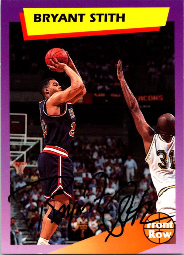 783100 Bryant Stith Autographed Basketball Card - Virginia Cavaliers 1992 Front Row Rookie No.49