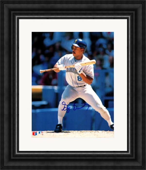 783327 Greg Briley Autographed 8 x 10 in. Photo - Seattle Mariners No.1 Matted & Framed