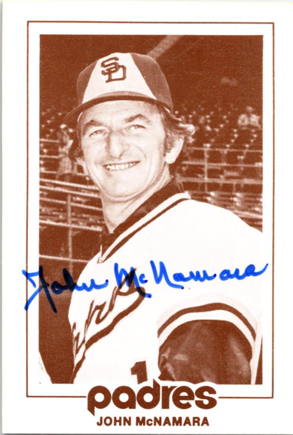 782982 John Mcnamara Autographed Baseball Card - San Diego Padres 1977 Special Events Team No.JM1