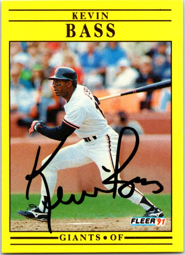 780905 Kevin Bass Autographed Baseball Card - San Francisco Giants 1991 Fleer No.253