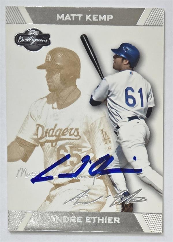 795067 Andre Ethier Autographed Baseball Card - Los Angeles Dodgers 2007 Topps Co-Signers No.32