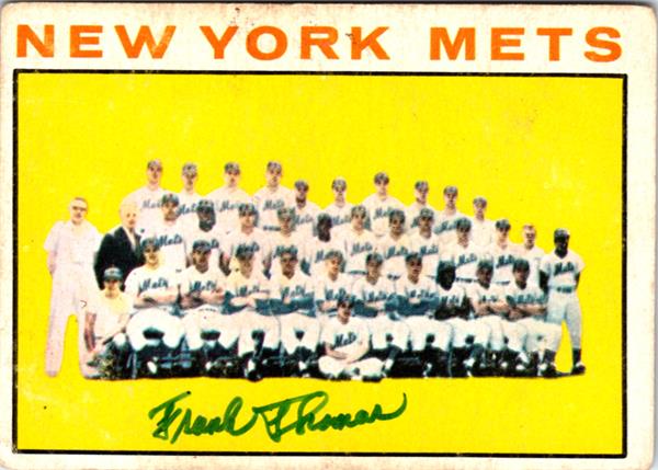 795204 Frank Thomas Autographed Baseball Card -   York Mets 1994 Topps Team No.27
