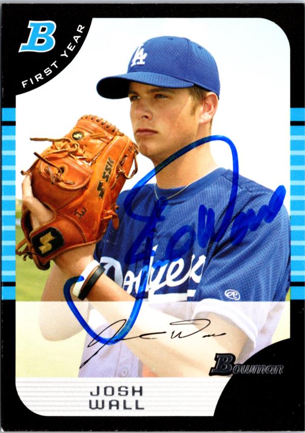 795220 Josh Wall Autographed Baseball Card - Los Angeles Dodgers 2006 Bowman 1st Year Rookie No.BDP37
